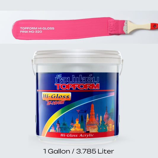 TOPFORM สีน้ำอะคริลิก ไฮกลอส ชนิดเงา HG-302 สีชมพู